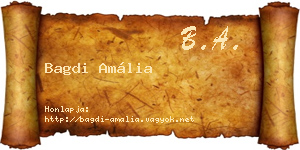 Bagdi Amália névjegykártya